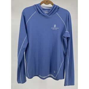 Straight Down Hoodie Mens XL Light Blue Performance Stretch Golf Ritz Carlton